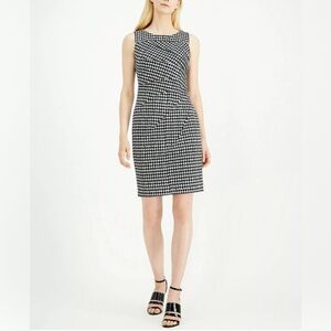 ❌ SOLD ❌ Calvin Klein Black and White Houndstooth Sheath Midi Dress Size 2